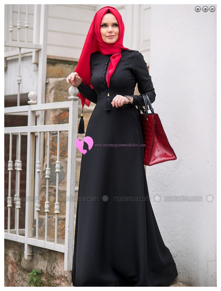 Müslima Wear Siyah Elbise 002